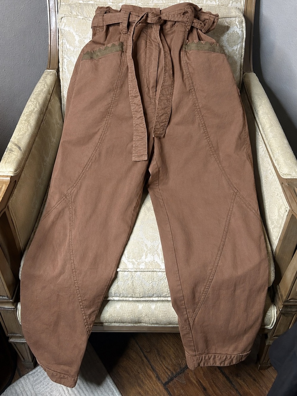 Discontinued Balloon Pants by Anthropologie Ellie Embroidered Utility ADJUSTABLE